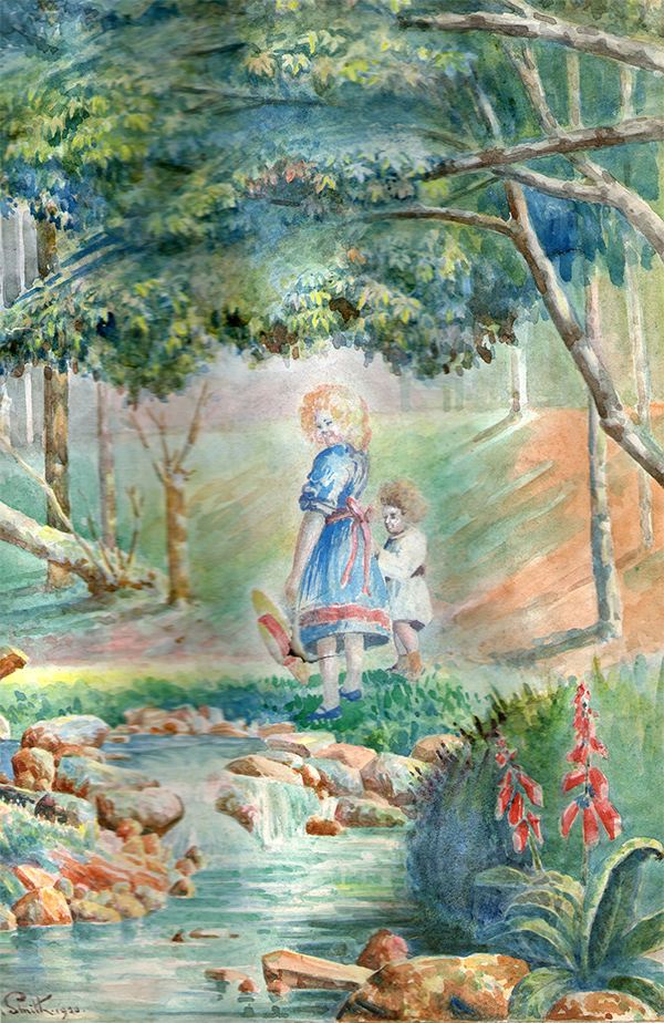 Enchanted Garden, 1922 watercolour by Kenneth Baldwin-Smith